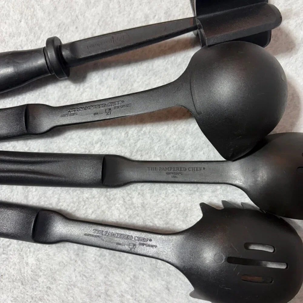 Pampered Chef Nylon Kitchen Utensils Meat Chopper Slotted Spoon Ladle Pasta Serv - Picture 3 of 3